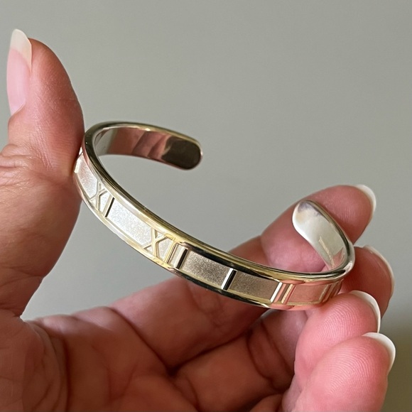 Tiffany & Co. Silver Atlas Roman Numeral Cuff Bracelet - Picture 2 of 8